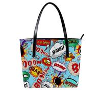 LVTISEE Borsa a tracolla da donna in pelle PU con bolle di discorso comico borsa a tracolla borsa hobo borsa per lavoro e viaggio