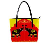 LVTISEE Borsa a tracolla da donna in pelle PU con elefante tribale indiano, borsa a tracolla per lavoro, viaggi