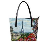 LVTISEE Borsa a tracolla da donna in pelle PU con vista sulla Torre Eiffel di Parigi, borsa a tracolla per lavoro, viaggi