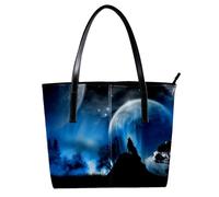 LVTISEE Cool Wolf Howling at the Moonight, borsa a tracolla da donna, in pelle PU, borsa a tracolla per lavoro, viaggi