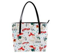 LVTISEE Happy Christmas - Borsa a tracolla da donna, in pelle PU, con orsi polari, borsa a tracolla per lavoro, viaggi