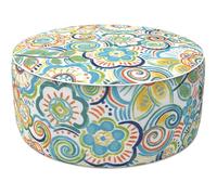 LVTXIII Pouf gonfiabile per esterni e interni, per tutte le stagioni, pouf rotondo portatile per patio, giardino, campeggio o casa, D50 x 22 cm, colore blu fiore
