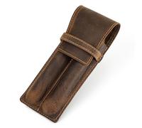 LVUNZJCA Astuccio in Pelle Astuccio for matite in pelle vintage Astuccio for penne creativo personalizzato fatto a mano Caffè(M)