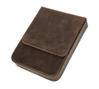 LVUNZJCA Astuccio in Pelle Astuccio in pelle, organizer for penne for studenti, con cassetto fatto a mano