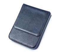 LVUNZJCA Astuccio in Pelle Scatola portapenne for ufficio con cassetto creativo in pelle fatta a mano(Blu)