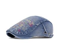 LVUNZJCA Berretto piatto da uomo, estivo, classico, retrò, con lettera, Blu, M