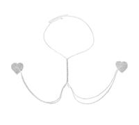 LVUNZJCA Catena per Il Corpo da Donna Adesivi sul Petto con Strass Sexy Accessori for Bikini con Catena sul Petto appesi al Collo(Silver_One Size)