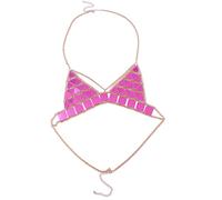 LVUNZJCA Catena per Il Corpo da Donna Catena del Corpo della Collana del Bikini con giunture a Triangolo con Paillettes da Discoteca