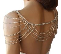 LVUNZJCA Catena per Il Corpo da Donna Collana con Nappa for Matrimonio e Festa con Catena a Tracolla in Strass da Sposa