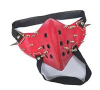 LVUNZJCA Maschera Steampunk Maschera con Punte Rosse in Pelle PU Punk for spettacoli teatrali da Bar per Feste Cosplay