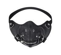 LVUNZJCA Maschera Steampunk Maschera da Motociclista Punk Rivet Rock Non Mainstream per Feste Cosplay(Schwarz)