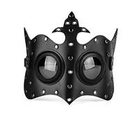 LVUNZJCA Maschera Steampunk Maschera Rave da Discoteca in Pelle PU di Halloween per Feste Cosplay