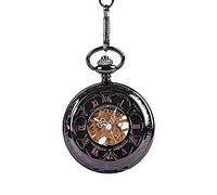 LVUNZJCA Orologio da Tasca Classic unisex Retro Orologio da tasca bronzo meccanica numeri romani Orologio da tasca Orologio da tasca meccanico