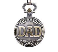 LVUNZJCA Orologio da tasca da uomo delicato vintage nostalgia classico intagliato lettere orologio da tasca al quarzo antico uomo e donna orologio da appendere per compleanno, Oro, misura unica