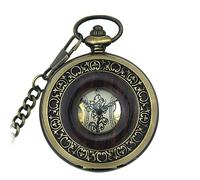 LVUNZJCA Orologio da Tasca Flip Cover Orologi da tasca con movimento meccanico manuale completo vintage