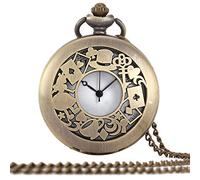 LVUNZJCA Orologio da Tasca Orologio da tasca Vintage delicata vuoto creativo quarzo classico vintage tasca del quarzo di Uomo