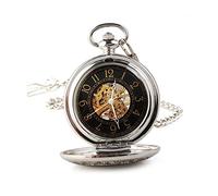 LVUNZJCA Orologio da Tasca Orologio da uomo antico Simple Vintage Classic retro vibrazione Magnifier Vigilanza di tasca meccanica