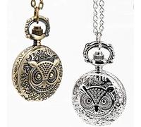 LVUNZJCA Orologio da Tasca Owl modello vintage tasca del quarzo con la catena vigilanza di orologio collana Piccolo Orologio da tasca