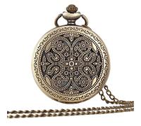 LVUNZJCA Orologio da Tasca Vigilanza di tasca meccanica digitale Vintage con la catena dell'annata Nostalgico Palazzo scolpito cave