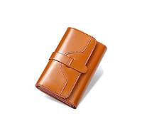 LVUNZJCA Portafoglio Corto da Donna Women's Foldable Simple Wallet Compact Short Wallet(Marrone)