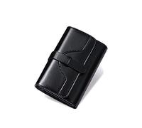 LVUNZJCA Portafoglio Corto da Donna Women's Foldable Simple Wallet Compact Short Wallet(Schwarz)