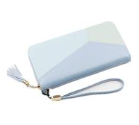 LVUNZJCA Portafoglio da Donna Borsa da donna for cellulare con cerniera lunga a contrasto colore a contrasto Borsa da Donna(C)