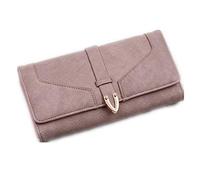 LVUNZJCA Portafoglio da Donna Pochette a tre pieghe di grande capacità con Portafoglio da donna con fibbia in litchi Borsa da Donna(B)
