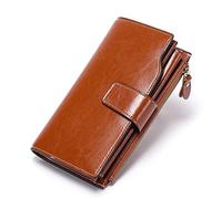 LVUNZJCA Portafoglio da Donna Pochette for cellulare in pelle cerata a olio lungo da donna Borsa da Donna