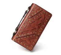 LVUNZJCA Portafoglio da Donna Portafoglio con pochette a doppia cerniera lunga da donna punk Borsa da Donna