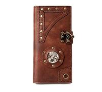 LVUNZJCA Portafoglio da Donna Portafoglio da donna con pochette industriale vintage medio lungo Borsa da Donna
