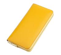 LVUNZJCA Portafoglio da Donna Portafoglio lungo in pelle da donna Portafoglio in tessuto con pochette in pelle Borsa da Donna(Jaune)