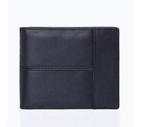 LVUNZJCA Portafoglio da uomo in pelle portafoglio corto portafoglio da viaggio per uomini d'affari titolare della carta, nero, 12x10cm