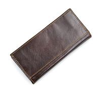 LVUNZJCA Portafoglio da Uomo Portafoglio lungo RFID in pelle vintage con porta carte(Chocolate color)