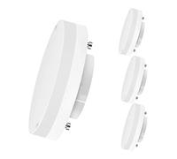 LVWIT Faretti LED Attacco GX53, 5W Equivalente a 40W, 470LM, Luce Bianca Calda 3000K, Lampadine LED Adatti per Mobili, Corridoio, Vetrine, Non Dimmerabile, Pacco da 4 Unità