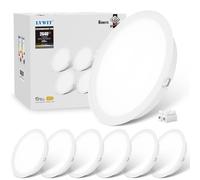 LVWIT Faretti LED da Incasso per Cartongesso, Faretti da Incasso 24W, 2640 Lumen, Faretti Incasso Cartongesso Luce Fredda 6500K, Faretto da Incasso AC 220-240V, Diametro Foro Ø195-205mm, Set di 6