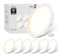 LVWIT Faretti LED da Incasso per Cartongesso, Faretti da Incasso 24W, Faretti Incasso Cartongesso, 2640 Lumen, Luce Naturale 4000K, Faretto da Incasso, AC 220-240V, Diametro Foro Ø195-205mm, Set di 6