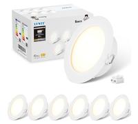 LVWIT Faretti LED da Incasso per Cartongesso, Faretti da Incasso 6W, 660 Lumen, Faretti Incasso Cartongesso Luce Naturale 4000K, Faretto da Incasso AC 220-240V, Diametro Foro Ø85-95mm, Set di 6