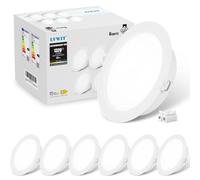 LVWIT Faretti LED da Incasso per Cartongesso, Faretto da Incasso 12W, 1320 Lumen, Faretti LED Soffitto, Luce Fredda 6500K, Faretti in Gesso per Cartongesso, Diametro Foro Ø120-130mm, Set di 6