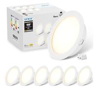 LVWIT Faretti LED da Incasso per Cartongesso, Faretto da Incasso 12W, 1320 Lumen, Faretti per Cartongesso, Luce Naturale 4000K, Faretti LED Soffitto, AC 220-240V, Diametro Foro Ø120-130mm, Set di 6