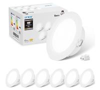 LVWIT Faretti LED da Incasso per Cartongesso, Faretto da Incasso 6W, 660 Lumen, Faretti Incasso Cartongesso, Luce Fredda 6500K, Faretto LED Incasso, AC 220-240V, Diametro Foro Ø85-95mm, Set di 6