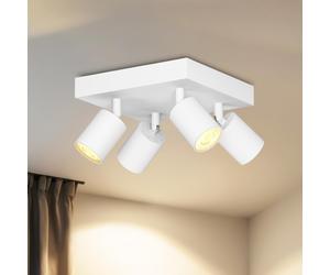 LVWIT Faretti LED da Soffitto Orientabili Bianco Faretti da Soffitto con 4 Luci