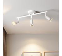 LVWIT Faretti LED da Soffitto Orientabili con 3 Luci GU10, Faretto da Interno Bianco Moderna, Faretti Soffitto per Barra, Salotto,Cameretta, Cucina (Senza Lampadina)