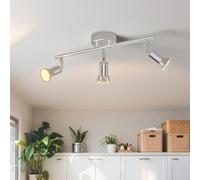LVWIT Faretti LED da Soffitto Orientabili con 3 Luci GU10, Faretto da Interno Cromo Moderna, Faretti Soffitto per Barra, Salotto,Cameretta, Cucina (Senza Lampadina)