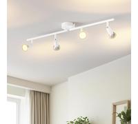 LVWIT Faretti LED da Soffitto Orientabili con 4 Luci GU10, Faretto da Interno Bianco Moderna, Faretti Soffitto per Barra, Salotto,Cameretta, Cucina (Senza Lampadina)