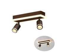LVWIT Faretti Orientabili da Soffitto 2 Luce Moderna, Faretti da Parete Interno GU10 Nero-Rettangoli, Faretti LED Soffitto per Barra Cameretta Cucina, Acrilico e Alluminio (Senza Lampadina)