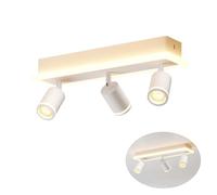LVWIT Faretti Orientabili da Soffitto 3 Luce Moderna, Faretti da Parete Interno GU10 Bianco-Rettangoli, Faretti LED Soffitto per Barra Cameretta Cucina, Acrilico e Alluminio (Senza Lampadina)