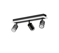 LVWIT Faretti Orientabili da Soffitto 3 Luce Moderna, Faretti da Parete Interno GU10 Nero-Rettangoli, Faretti LED Soffitto per Barra Cameretta Cucina, Acrilico e Alluminio (Senza Lampadina)