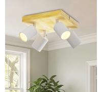 LVWIT Faretti Soffitto Bianco, Faretti Parete Interno con 4 Attacco GU10, Faretto Orientabili Moderna, Lampadario Faretti per Barra, Salotto,Cameretta,Cucina,Corridoio Illuminazione (Senza Lampadina)