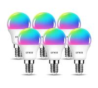 LVWIT Lampadina Alexa, Lampadina Smart E14 Wifi, 5W Equivalenti a 40W 470Lm, G45, Lampadine Smart con Telecomando Compatibile con Alexa, Echo, Google Assistant, 16 Milioni di Colori RGBWW,6 Pcs