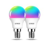 LVWIT Lampadina Alexa, Lampadina Smart E14 Wifi, 5W Equivalenti a 40W 470Lm, G45, Lampadine Smart con Telecomando Compatibile con Alexa, Echo, Google Assistant, 16 Milioni di Colori RGBWW,2 Pcs